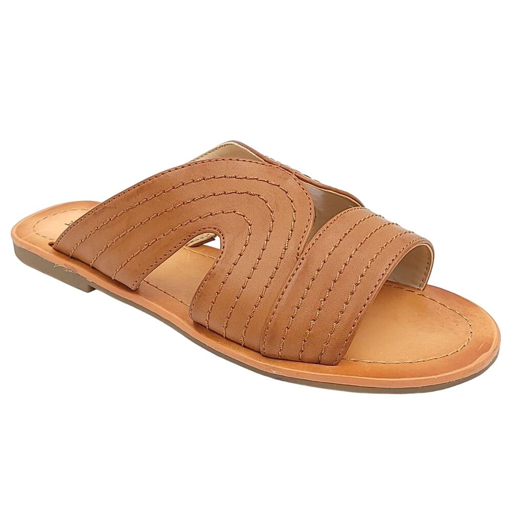 Treasure & Bond Women Wooden Wedge Slide Sandals Valerie Size US 6M Rust Suede